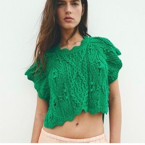 ZARA NWT CROP KNIT VEST WITH SIDE TIES size S